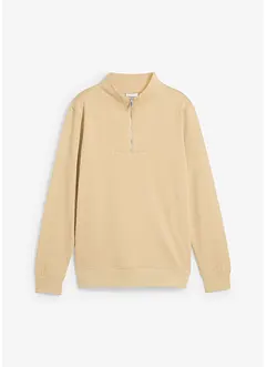 Sweatshirt i 100% økologisk bomull med kort glidelås, bonprix