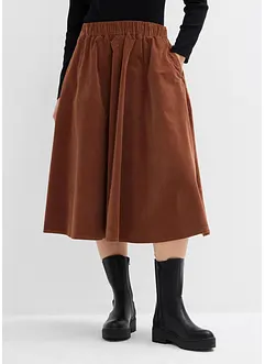 Skjørt i kordfløyel i bomullsmiks, bonprix