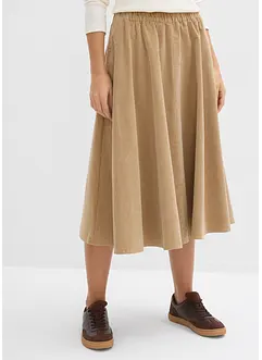 Skjørt i kordfløyel i bomullsmiks, bonprix