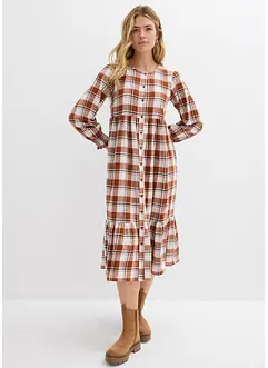 Midikjole i flanell, bonprix