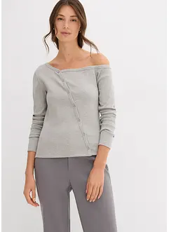 Ribbet, langermet topp, bonprix