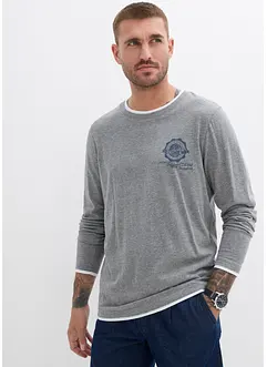 Langermet topp med kanter i kontrastfarge, bonprix