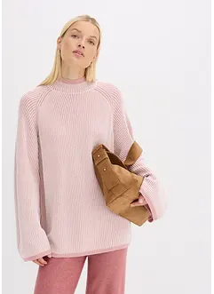 Oversized genser med høy kant i halsen, bonprix