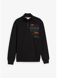 Sweatshirt i 100% økologisk bomull med kort glidelås, bonprix