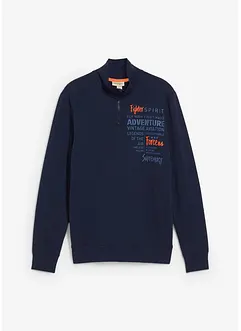 Sweatshirt i 100% økologisk bomull med kort glidelås, bonprix