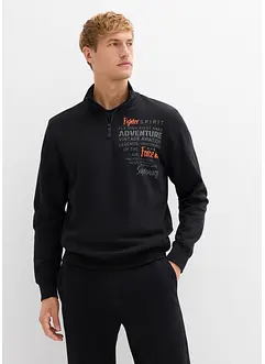 Sweatshirt i 100% økologisk bomull med kort glidelås, bonprix