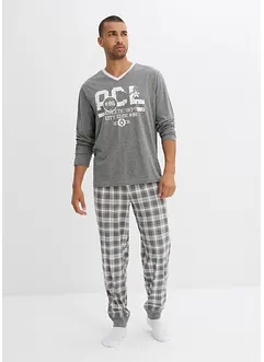 Pyjamas med bomull og lange ermer, bonprix