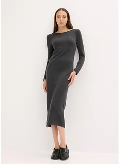 Midikjole i bomull med myk kasjmir, bonprix