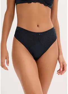 Stringtruse i materiale med glans og høy midje (2-pack), bonprix