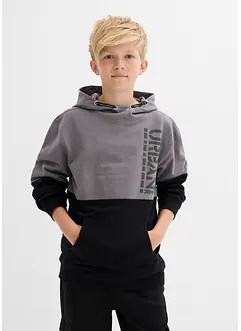 Sweatshirt med hette av økologisk bomull, bonprix