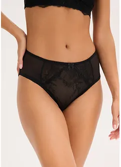 Truse med høy midje og broderi, bonprix