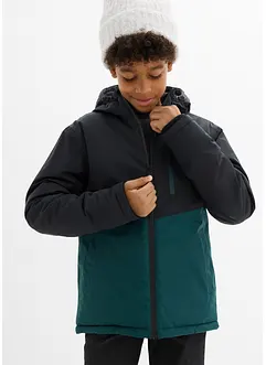 Vinterjakke i vanntett materiale med colorblocking effekt og hette, bonprix