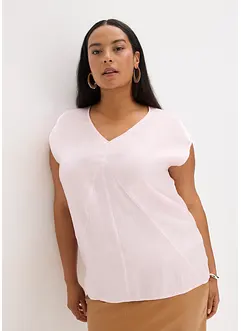 Kort bluse av sateng med glans, bonprix