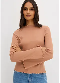 Ribbet topp i 100% bomull, bonprix