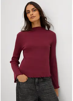 Ribbet topp i 100% bomull, bonprix