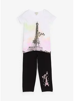 Topp og 3/4-lang leggings i 100% økologisk bomull (2-delt sett), bonprix