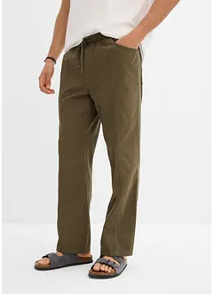 Classic Fit-pull on-bukse i lett bomull, Straight, bonprix
