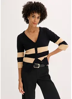 Cardigan med striper, bonprix