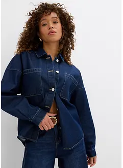 Oversized jeans-skjorte av økologisk bomull, bonprix