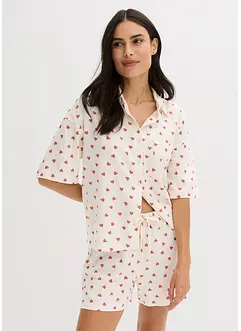 Kort pyjamas av flammegarn, oversized, bonprix