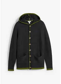 Cardigan i tyrolerjakke-stil med hette, bonprix