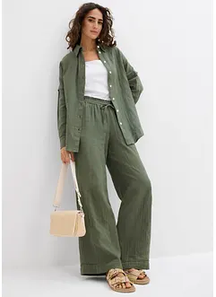 Oversized skjorte i luftig musselin, bonprix