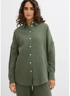 Oversized skjorte i luftig musselin, bonprix