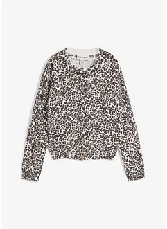 Finstrikket jakke med leopardmønster, bonprix