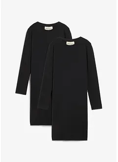 Jerseykjole av elastisk, økologisk bomullsmiks (2-pack), bonprix