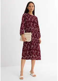 Blomstrete midikjole av 100% viskose, bonprix