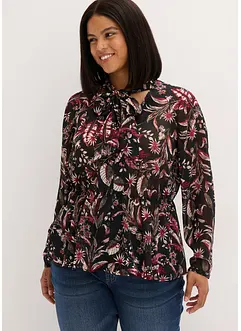 Chiffonbluse med sløyfe, bonprix