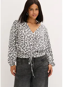 Kort bluse med rynkinger, bonprix