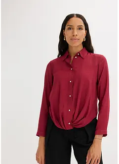 Skjorte i strukturmateriale med twist ved falden, bonprix