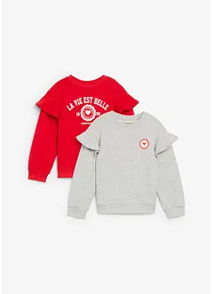 Sweatshirt av myk økologisk bomull (2-pack), bonprix