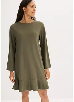 Kort kjole med volang av Punto di Roma-materiale, bonprix