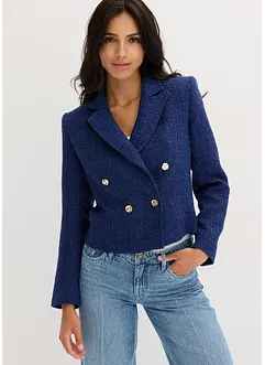 Dobbelspent kort blazer med strukturmønster, bonprix
