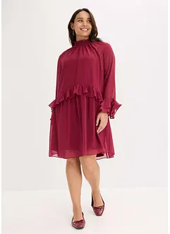 Chiffonkjole med volanger, bonprix