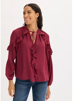 Blusetunika med volanger, bonprix