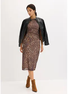 Midikjole av myk mesh, bonprix