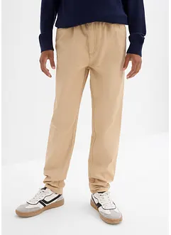 Regular Fit slip on-bukse av 100% bomull, Straight, bonprix
