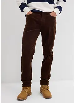 Slim Fit-kordfløyelsbukse med stretch og komfortsnitt, bonprix