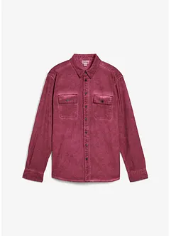 Langermet skjorte i 100% bomull i vasket look, bonprix