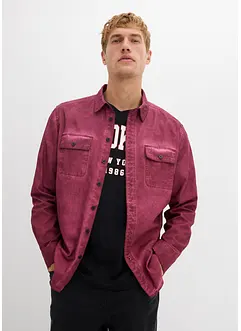 Langermet skjorte i 100% bomull i vasket look, bonprix