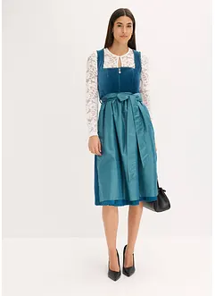 Dirndl med fløyel i midi-lengde (2-delt sett), bonprix