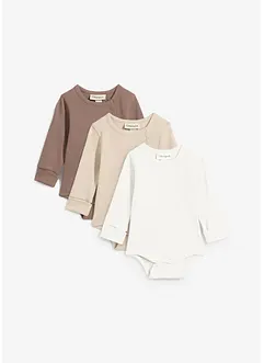Langermet body i 100% bomull (3-pack), bonprix