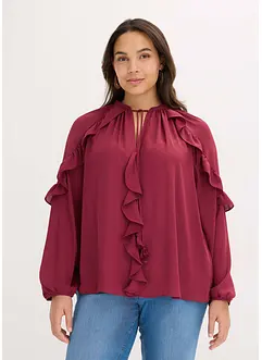 Blusetunika med volanger, bonprix