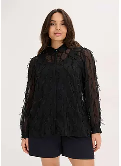 Skjorte med frynsedetaljer, bonprix