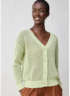 Cardigan med hullmønster, bonprix