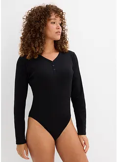 Ribbet body i 100% bomull, bonprix