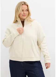 Sweatshirt i 100% økologisk bomull med glidelås, bonprix